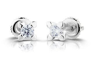 Modesi Small Silver Earrings With Zirconia M00921 