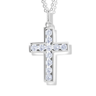 Modesi Collana Senza Tempo Con Zirconi Cubici Cross M00741 (Catena, Pendente)