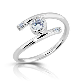 Modesi Bellissimo Anello In Argento Con Zirconi M01017 - Circuito: 54 Mm