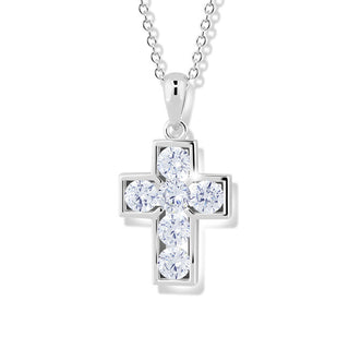 Modesi Collana Elegante Con Croce In Zirconi Cubici M00841 (Catena, Pendente)