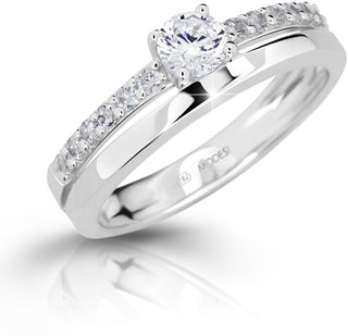 Modesi String Anello with zircons M11102 - Circuit: 58 mm