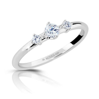 Modesi Anello In Argento Con Zirconi M01011 - Circuito: 55 Mm