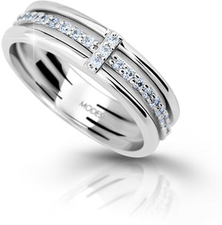 Modesi Anello In Argento Con Zirconi Cubici M11085 - Circuito: 58 Mm