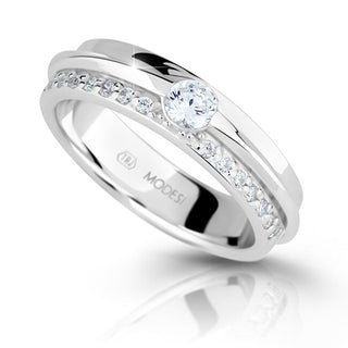 Modesi Glittering silver Anello con zircons M16020 - Circonferenza: 57 mm