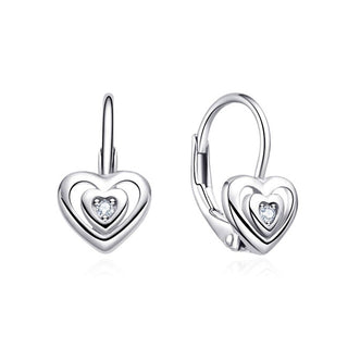 Moiss Children's silver Orecchini with zircons Heart E0004815