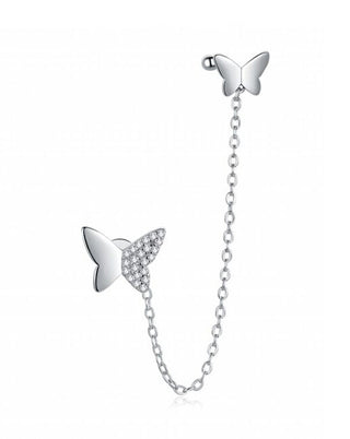 Moiss Double silver Orecchini con a butterfly E0004280