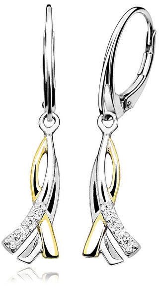 Moiss Elegantes pendientes bicolor de plata E0001306 