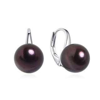 Moiss Elegantes Pendientes de Plata con Perlas Negras Ep000092 