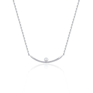 Moiss Elegante Collana In Argento Con Zirconi E Perla N0000320