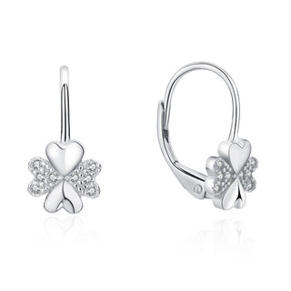 Moiss Playful silver Orecchini con four-leaf clover zircons E0000565