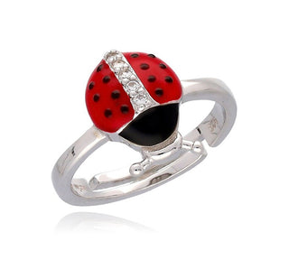 Moiss Playful silver Anello Ladybug con zircons R0004044