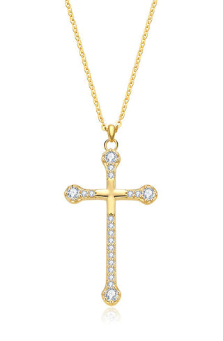 Moiss Timeless gold-plated Collana Cross with zircons N0001051