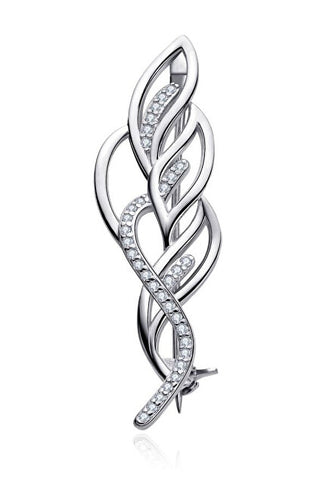 Moiss Luxurious silver Spilla con clear zircons O0000014