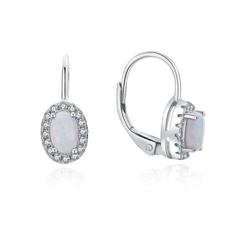 Moiss Magnifiques boucles d’oreilles en argent avec opales synthétiques et zircons E0000668 