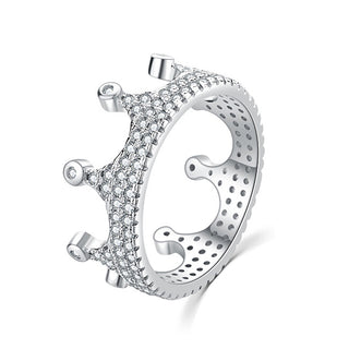 Moiss Anello Di Lusso In Argento Con Zirconi Corona Reale R00021 - Circuito: 54 Mm