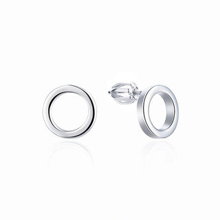 Moiss Pendientes minimalistas de plata con piedras anillos E0004433 