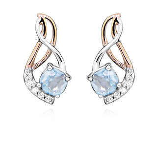 Moiss Pendientes bicolor de plata sin Tempo con topacio Eg000076 