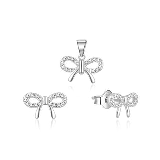 Moiss Gentle silver jewelry set Bows S0000259 (Ciondolo, Orecchini)