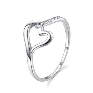 Moiss Charming silver Anello con zircons Heart R00019 - Circonferenza: 58 mm
