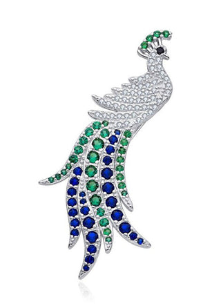 Moiss Spilla In Argento Abbagliante Pavone Con Zirconi O0000012