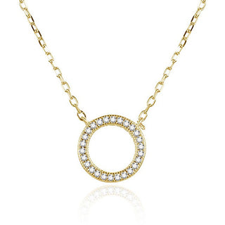Moiss Charming gold-plated Collana Circle with zircons N0000606