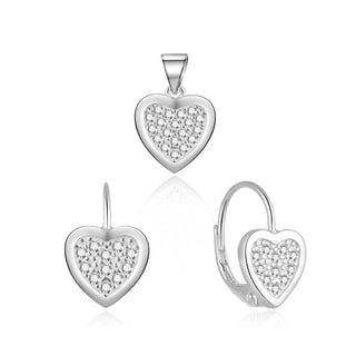 Moiss Set Di Gioielli Romantici In Argento A Forma Di Cuore S0000272 (Pendente, Orecchini)