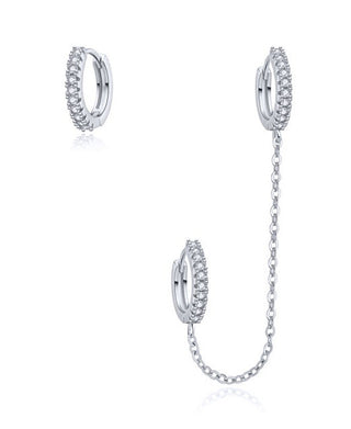 Moiss Set of silver hoop Orecchini con zircons E0004219