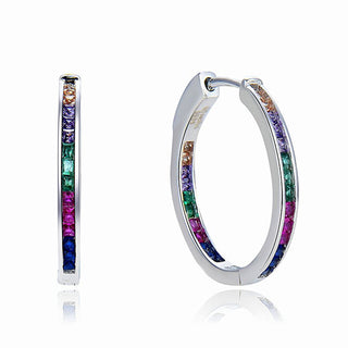 Moiss Orecchini In Argento A Cerchio Con Zirconi Colorati E0002784