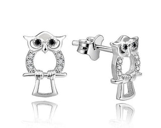 Moiss Silver Orecchini con stones Owl con zircons E0002635