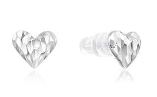 Moiss Pendientes de botón de plata Corazones E0004879 