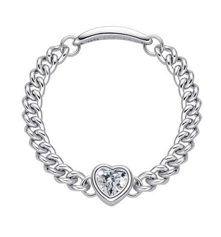 Moiss Silver chain Anello Glittering heart CZR00011-P - Circuit: 51 mm