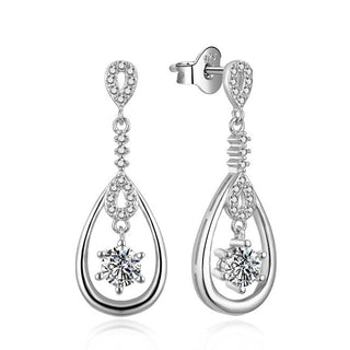 Moiss Pendientes de plata brillante con circonitas Estera E0003084 