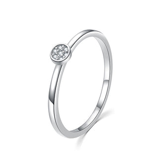 Moiss Glittering silver Anello con clear zircons R00020 - Circonferenza: 50 mm