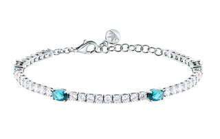 Morellato Bracciale Tennis Scintillante Con Zirconi Azzurri Tesori Saiw269