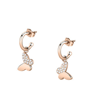 Morellato Bronze Ohrringe Reifen mit 2In1 Anhängern in Schmetterlingsform Passioni Saun09 