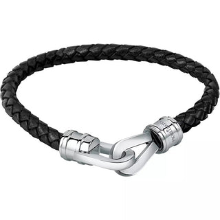 Morellato Bracelet en cuir noir pour homme Moody Sqh42 - Longueur : 19,5 Cm 