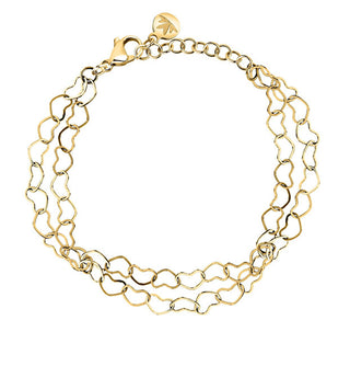Morellato Bracelet Double Cœur Plaqué Or Entrelacs Sazc19 