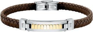 Morellato Elegante Bracciale In Pelle Con Decorazione In Acciaio Moody Sqh34