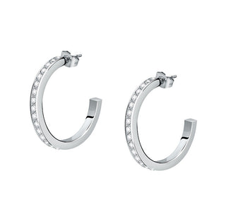 Morellato Eleganti Orecchini Ad Anello In Acciaio Con Cristalli Creoli Saup03