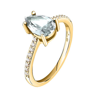 Morellato Elegante Gold-Plated Ring with Zircons Tesori Saiw2100 - Size: 52 Mm 