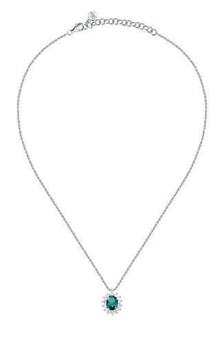 Morellato Elegante Collar de plata con circonita Verde Tesori Saiw280 
