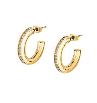Morellato Luxury gold-plated Orecchini with clear crystals Creole SAVN01
