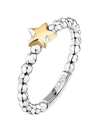 Morellato Delicado Anillo Bicolor de Acero con Estrella Talismani Saix30 - Circunferencia: 56 Mm 