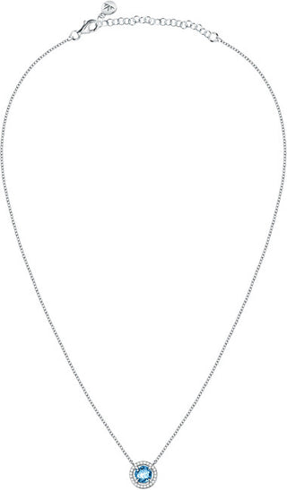Morellato Delicate Silver Necklace With Blue Zirconia And Crystals Tesori Saiw94 