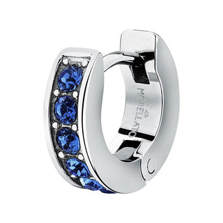 Morellato Orecchino Singolo Motown Sals94 In Acciaio Con Cristalli Blu