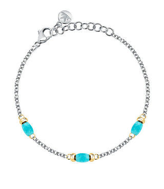 Morellato Bracciale Bicolore In Acciaio Con Perline Colori Saxq16