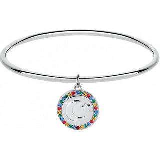 Morellato Bracciale In Acciaio Massiccio Con Cristalli Cerchi Sakm50