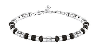 Morellato Pietre S1742 Men's Bracelet in Steel and Onyx 