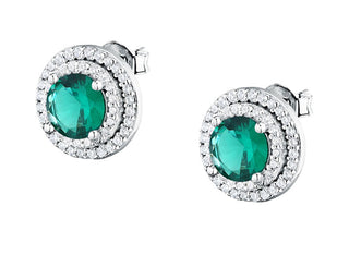 Morellato Dazzling Silver Earrings with Zircon Verde Tesori Saiw275 