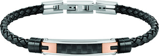 Morellato Bracciale Da Uomo In Pelle Nera Moody Sqh22